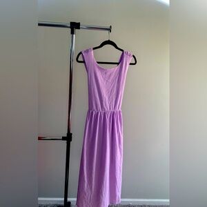 NWT 🆕 Kaileigh Amanda Purple Cross-back Midi Sundress